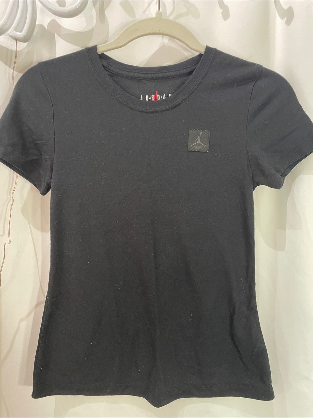 Jordan Women's Black Short-Sleeve Crewneck Tee with Jumpman Patch